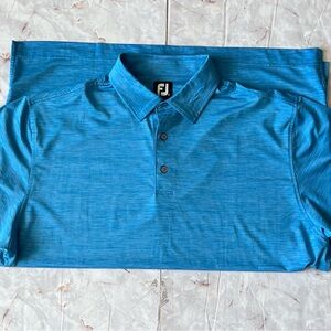 FootJoy Men's Blue Performance Golf Polo Lightweight Stretch Short Sleeve Shirt